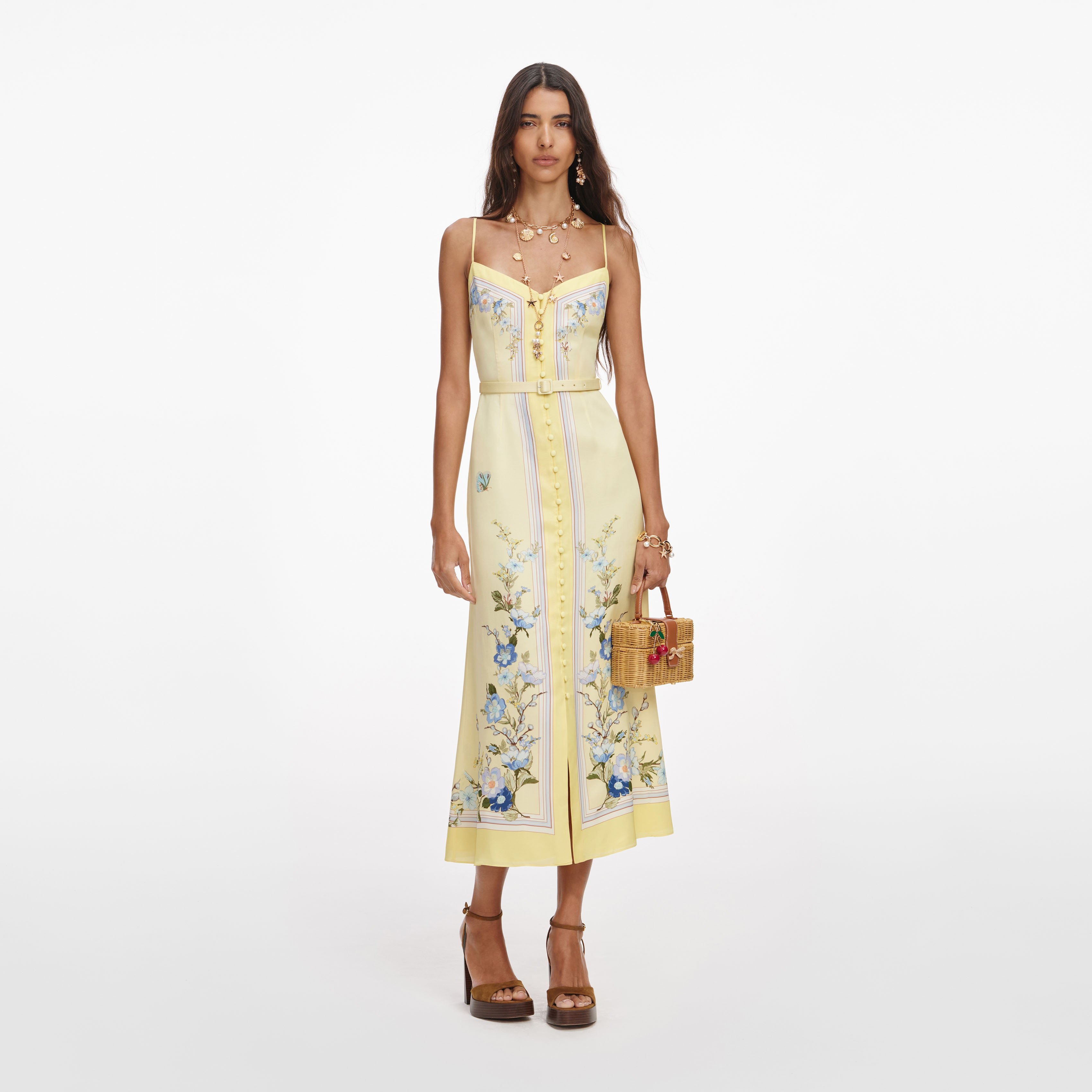 Yellow Floral Midi Dress self-portrait-US Yellow Floral Midi Dress self-portrait-US