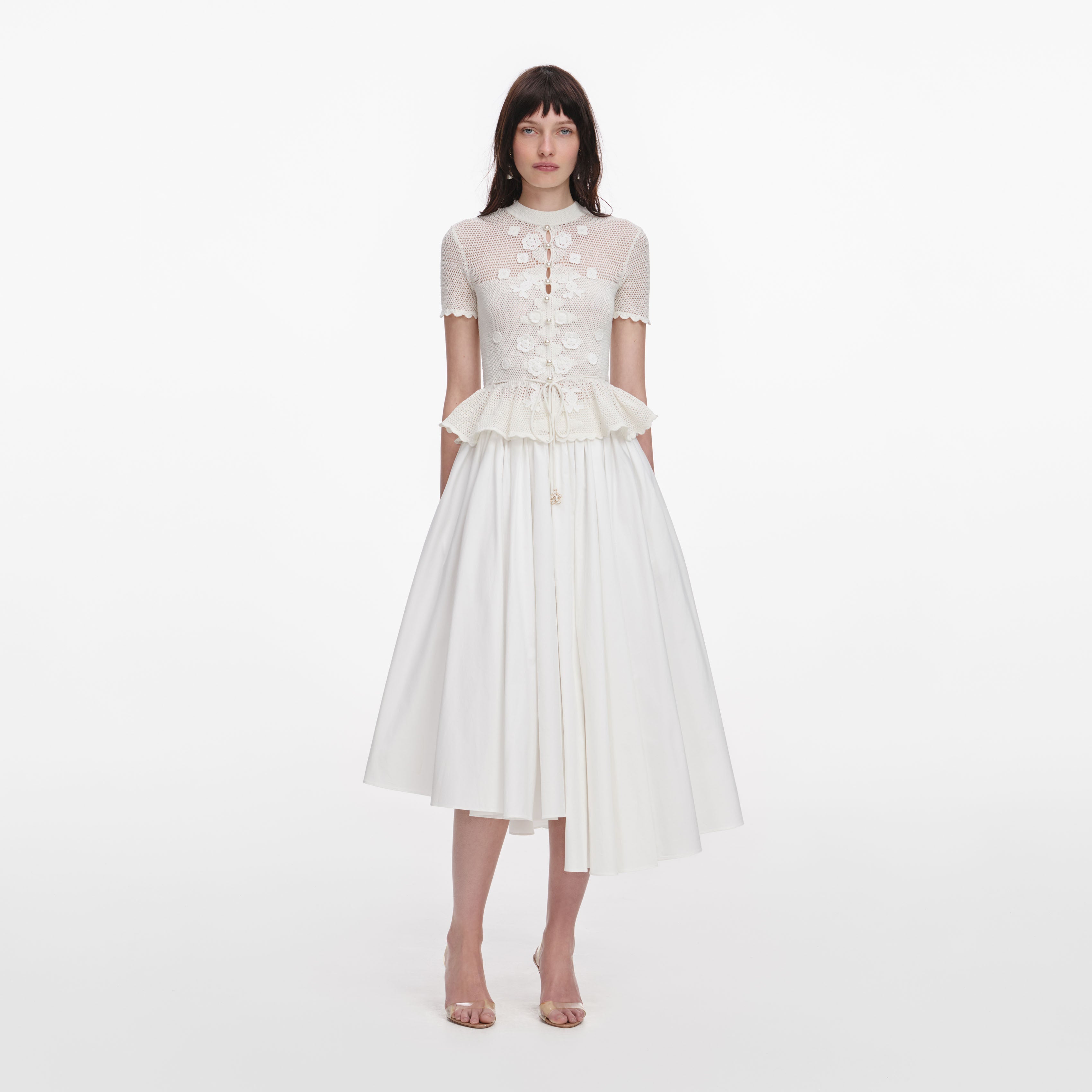 crochet top white dress ANDREEVA - Vanilla Multicolor Handmade Crochet Top-Dress