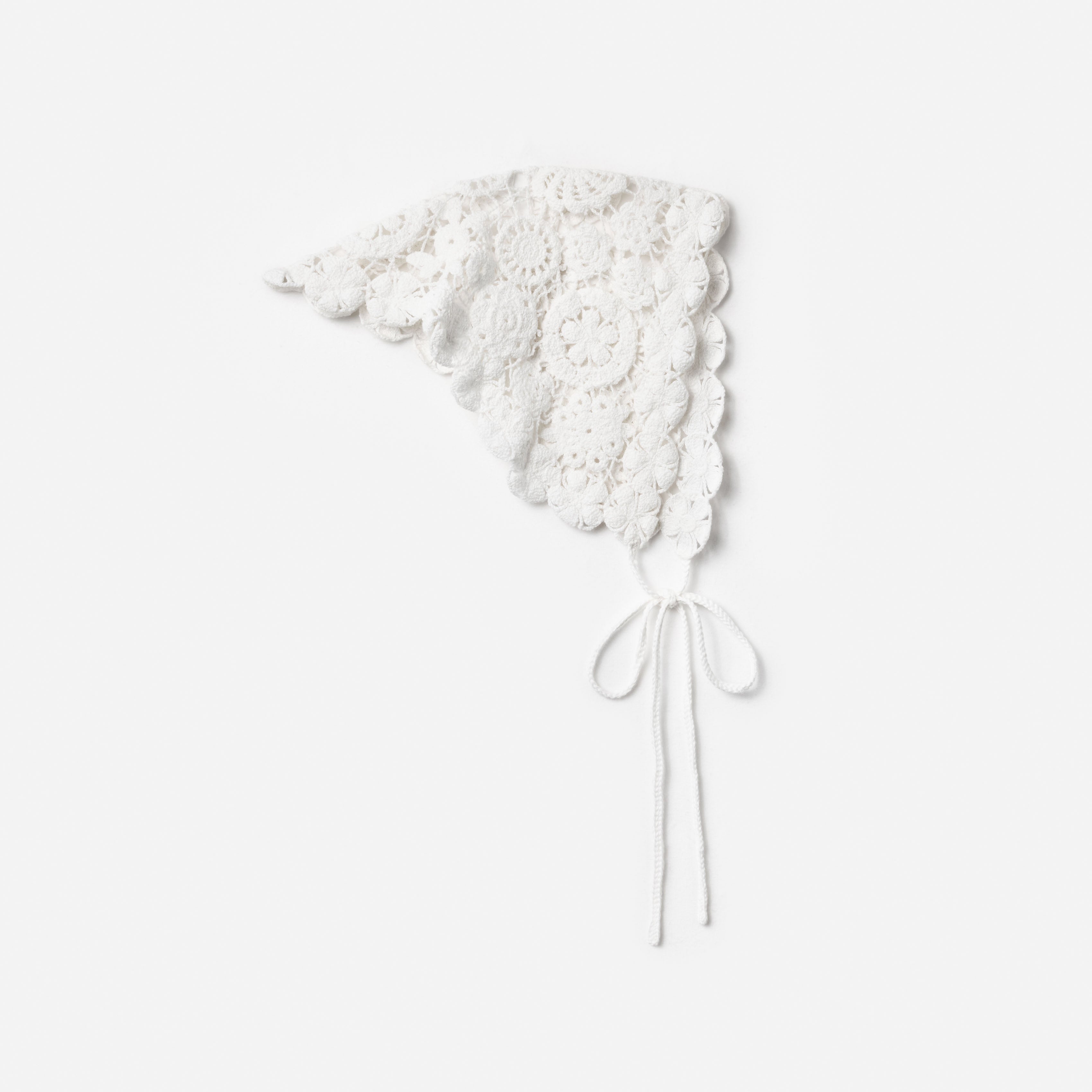 White Crochet Bandana – self-portrait-US