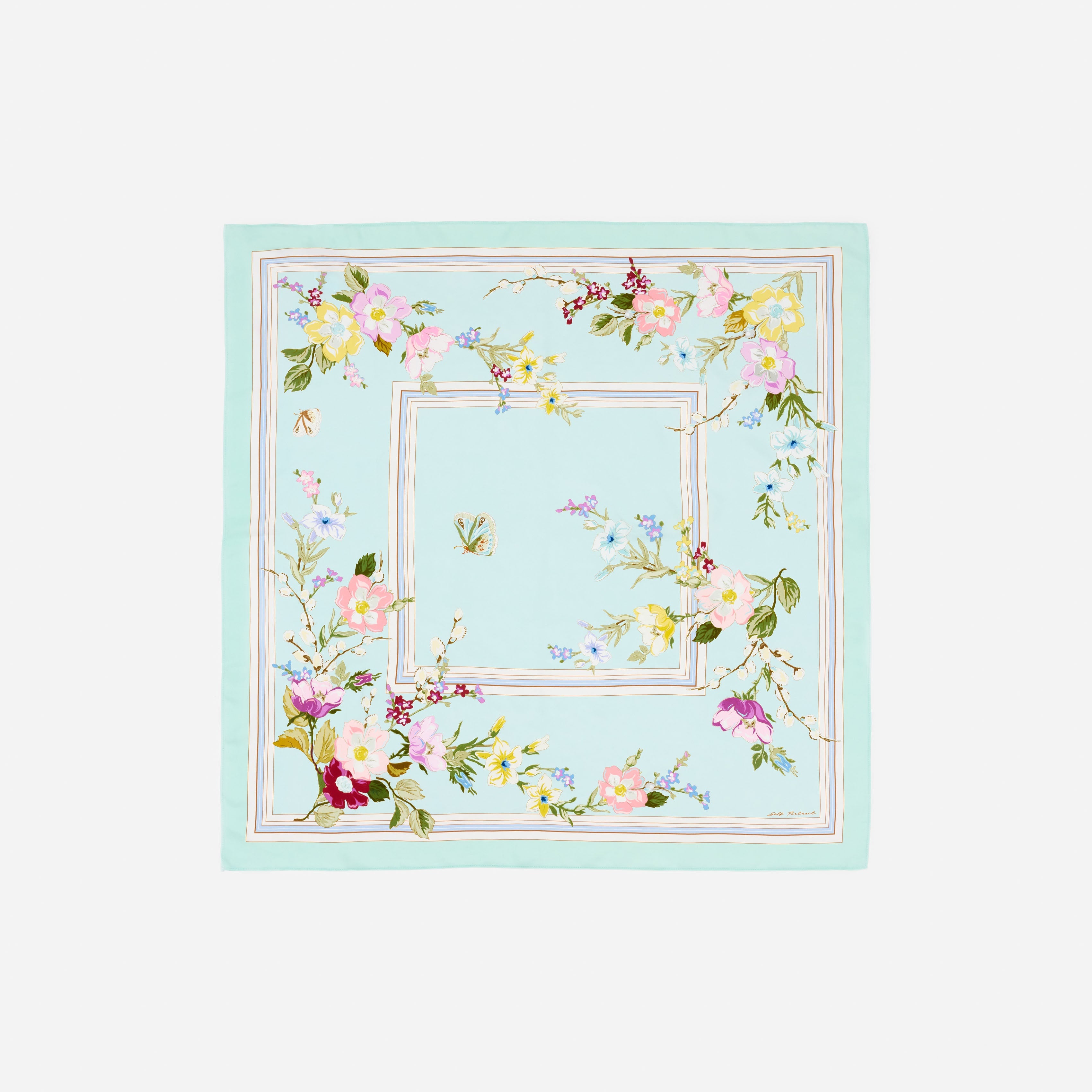 Mint Floral Scarf – self-portrait-US