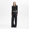 Black Knit Gold Diamante Cardigan