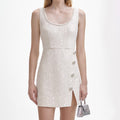 Ivory Sequin Boucle Mini Dress