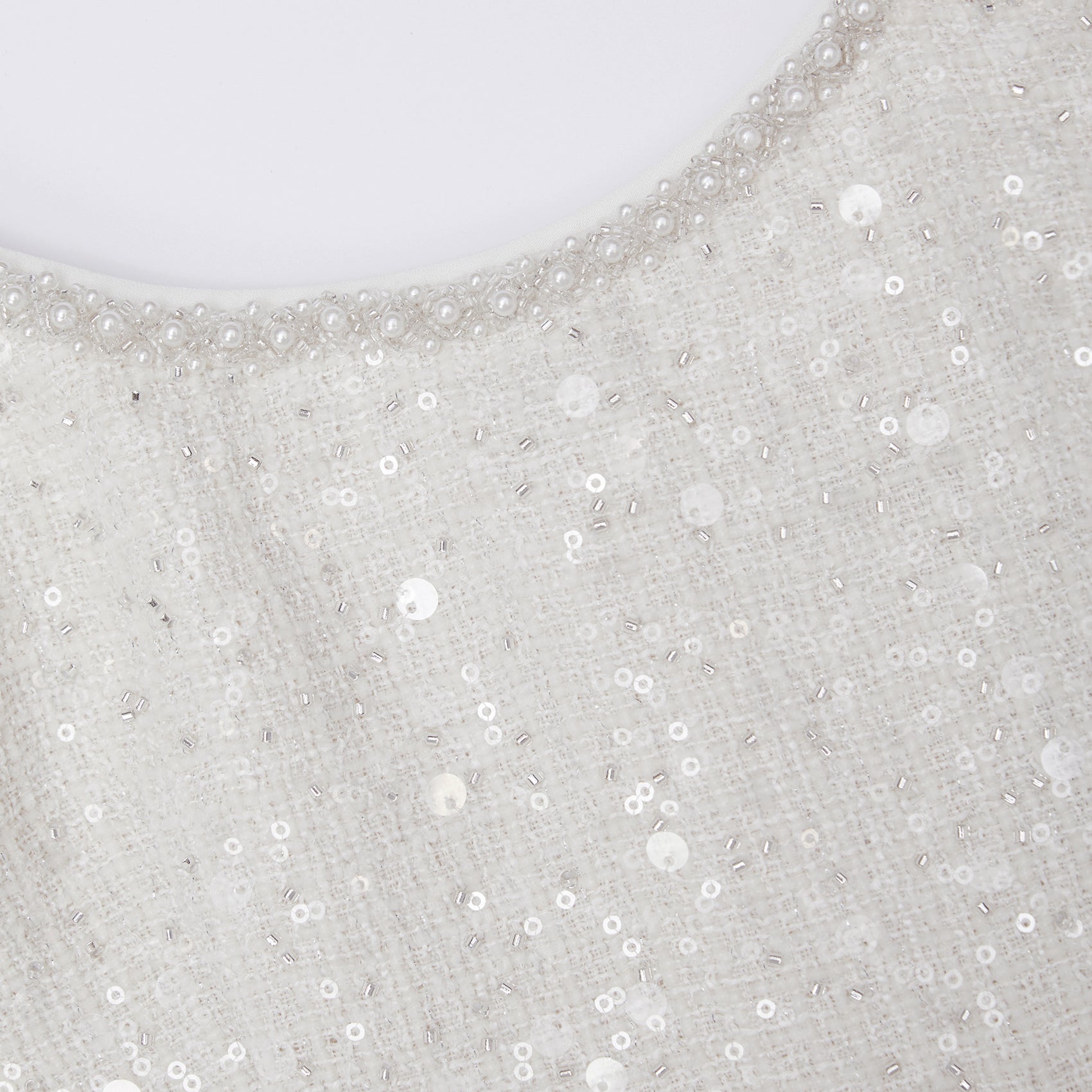 Ivory Sequin Boucle Mini Dress