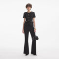 Black Tinsel Boucle Jumpsuit
