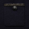 Navy Embellished Knit Midi Skirt