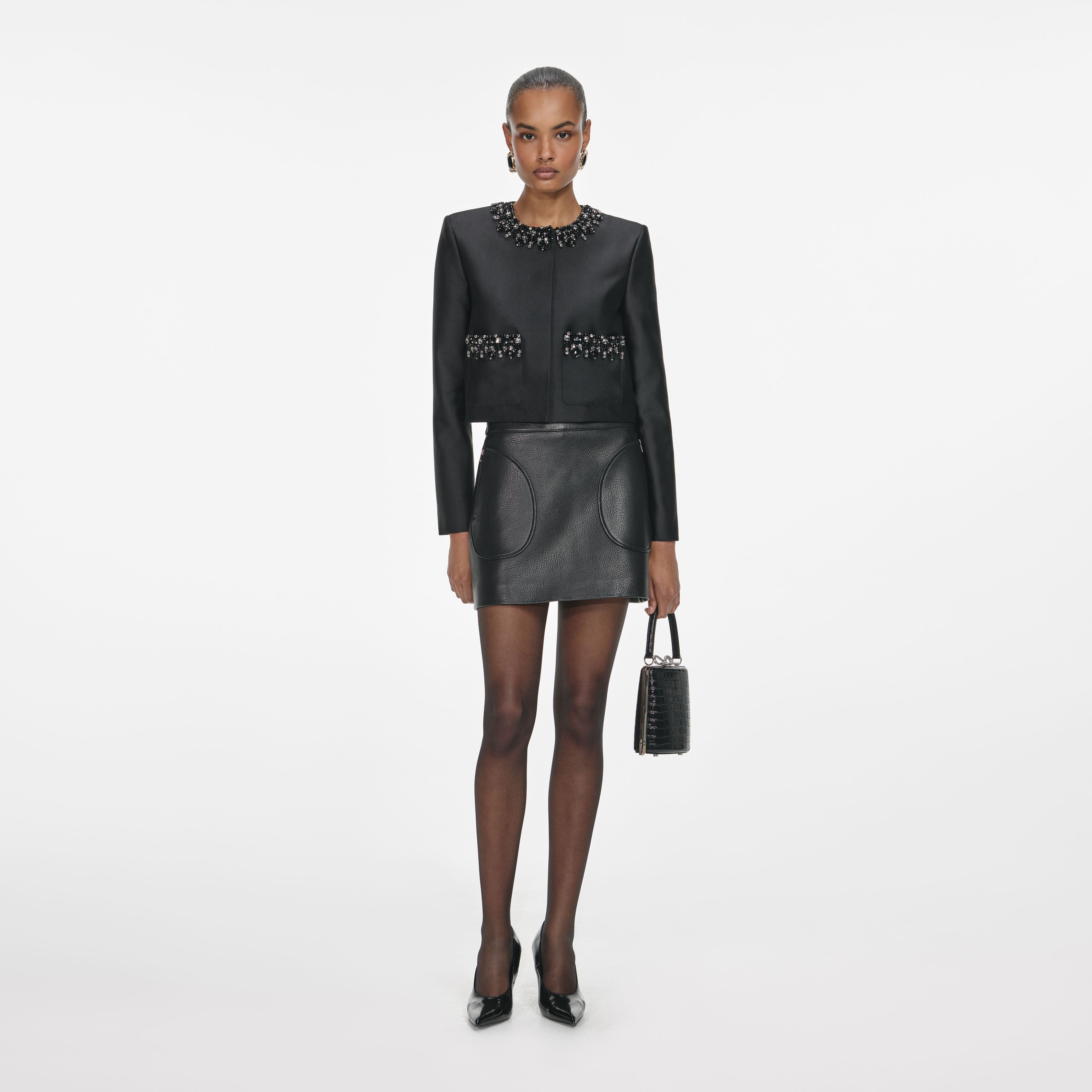 self portrait leather dress Faux Leather Off-the-Shoulder Midi Dress