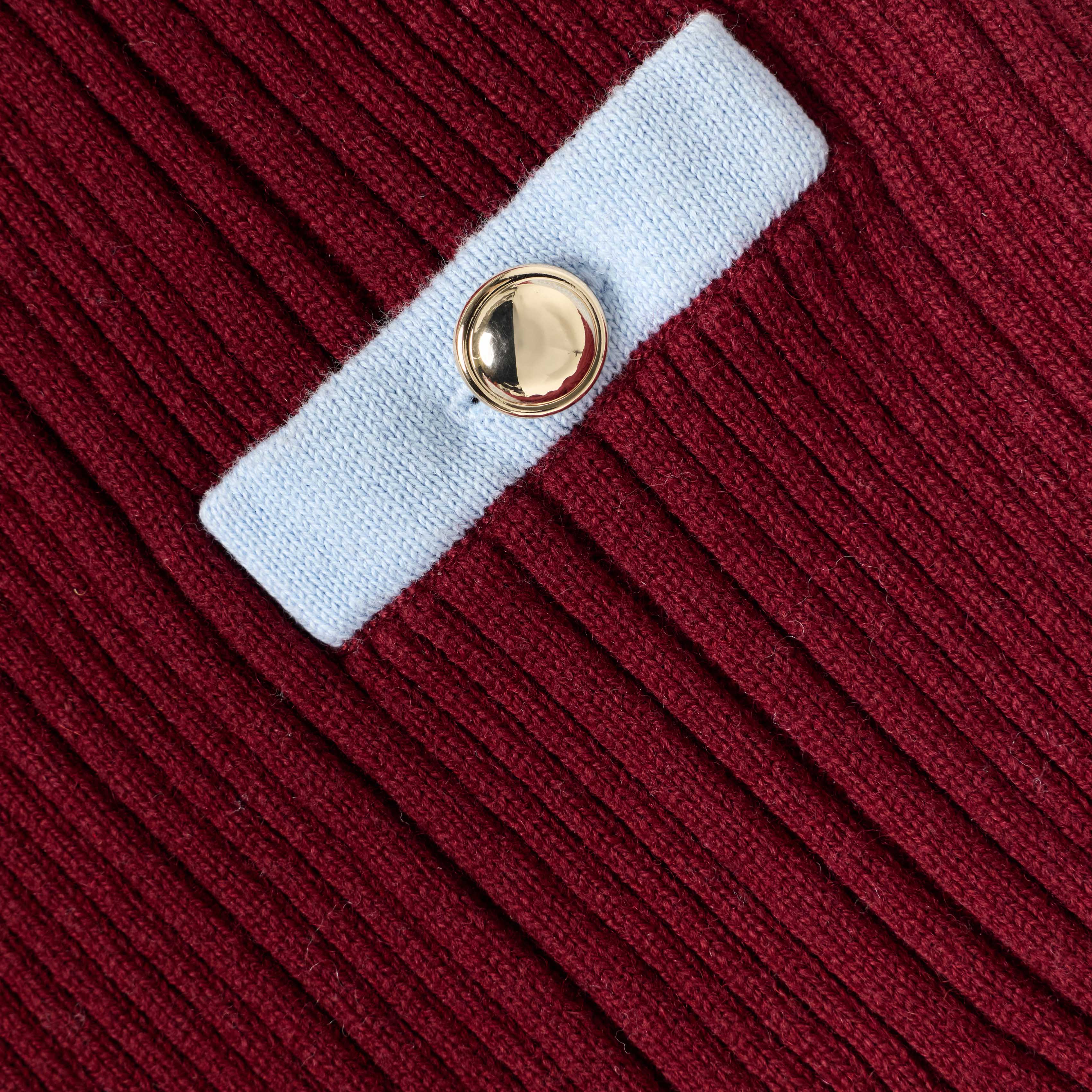 Burgundy Ribbed Knit Skirt