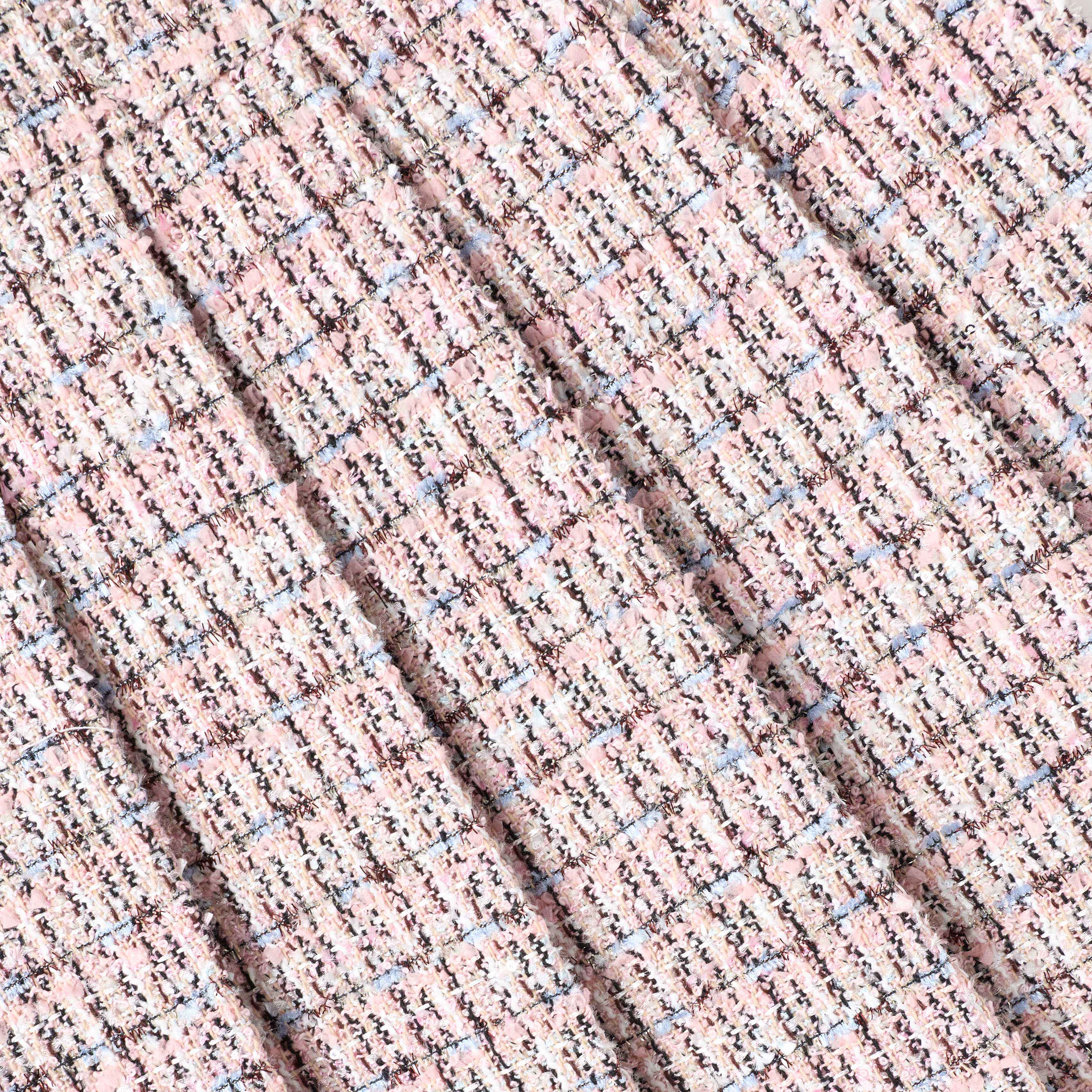 Pink Pleated Boucle Skirt