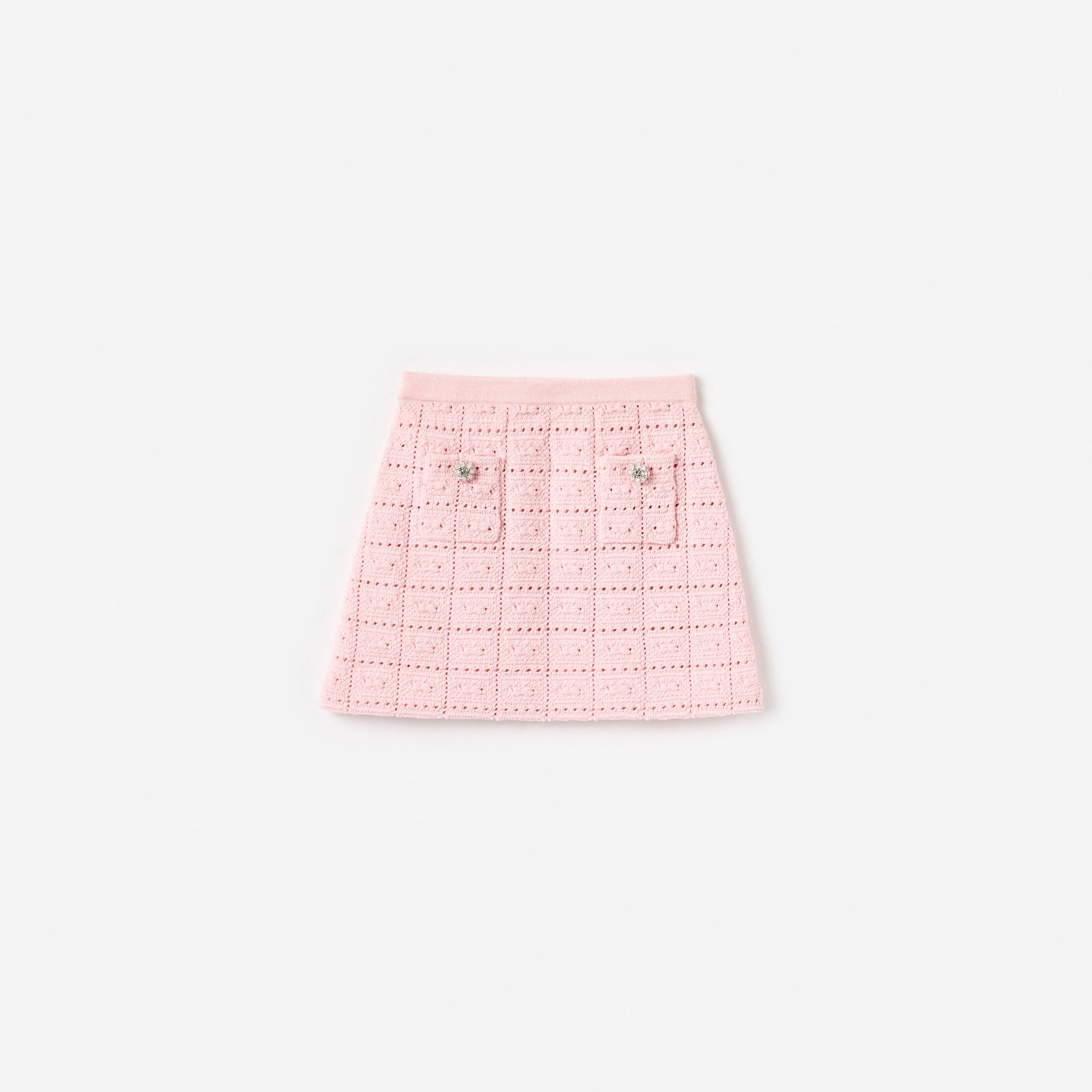 Pink Textured Knit Skirt