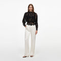 Black Lace High Neck Blouse