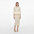 Yellow Lace Peplum Midi Dress