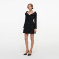 Black Metallic Boucle Mini Dress