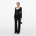 Black Tailored Wool Crepe Jumpsuit