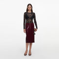 Purple Faux Leather Skirt