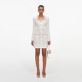 Cream Fringe Knit Mini Dress