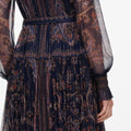 Navy Printed Georgette Midi Dress