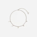 Crystal Bow Pearl Charm Necklace