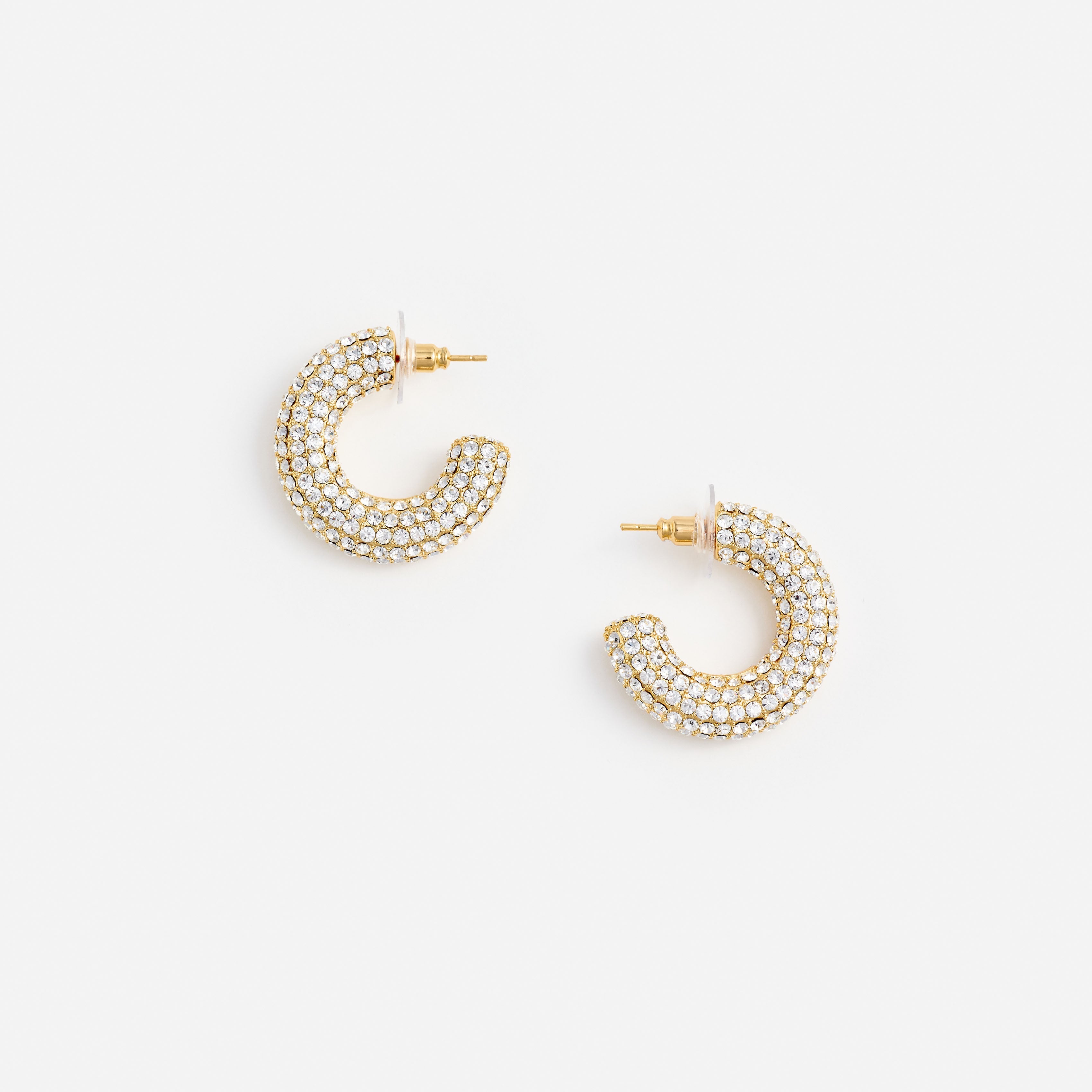 Gold Crystal Hoop Earring
