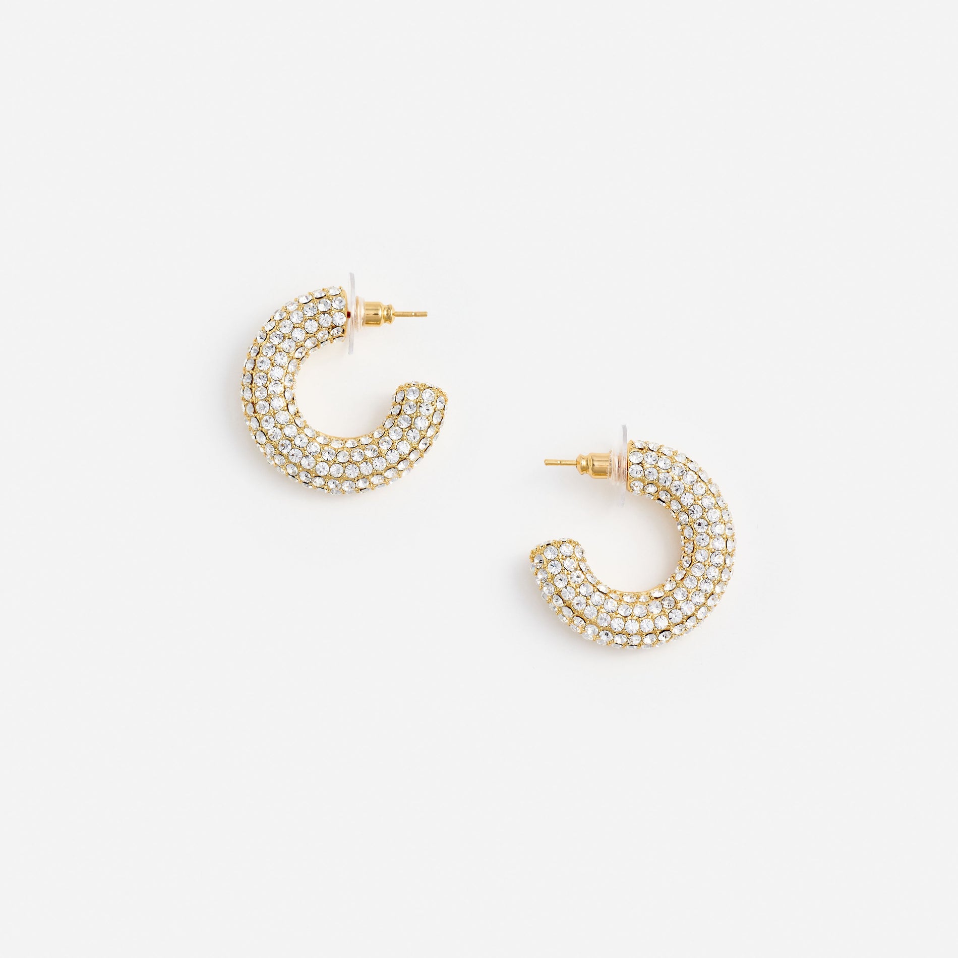 Gold Crystal Hoop Earring