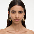 Gold Crystal Sideward Bow Earring