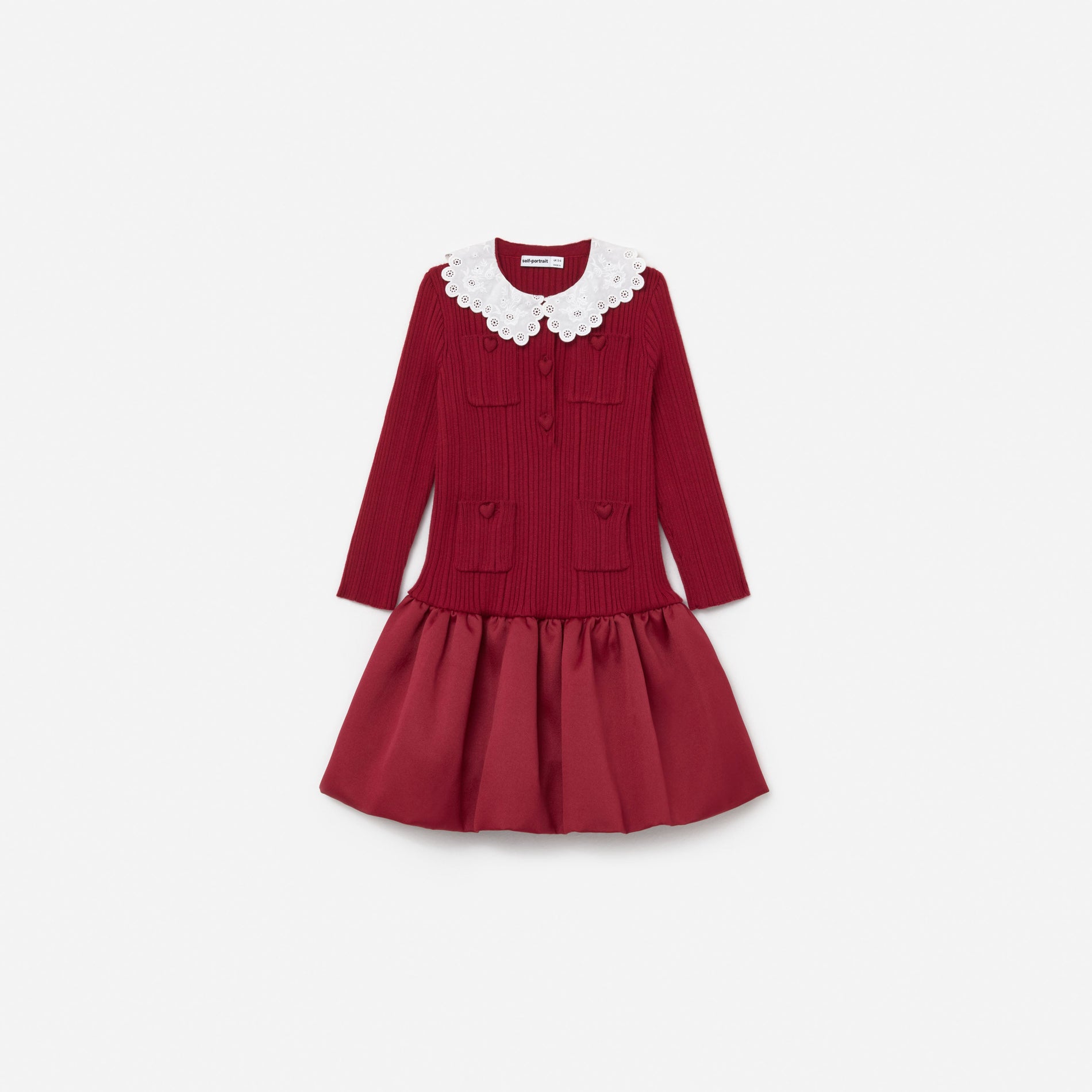Burgundy Knit Taffeta Dress