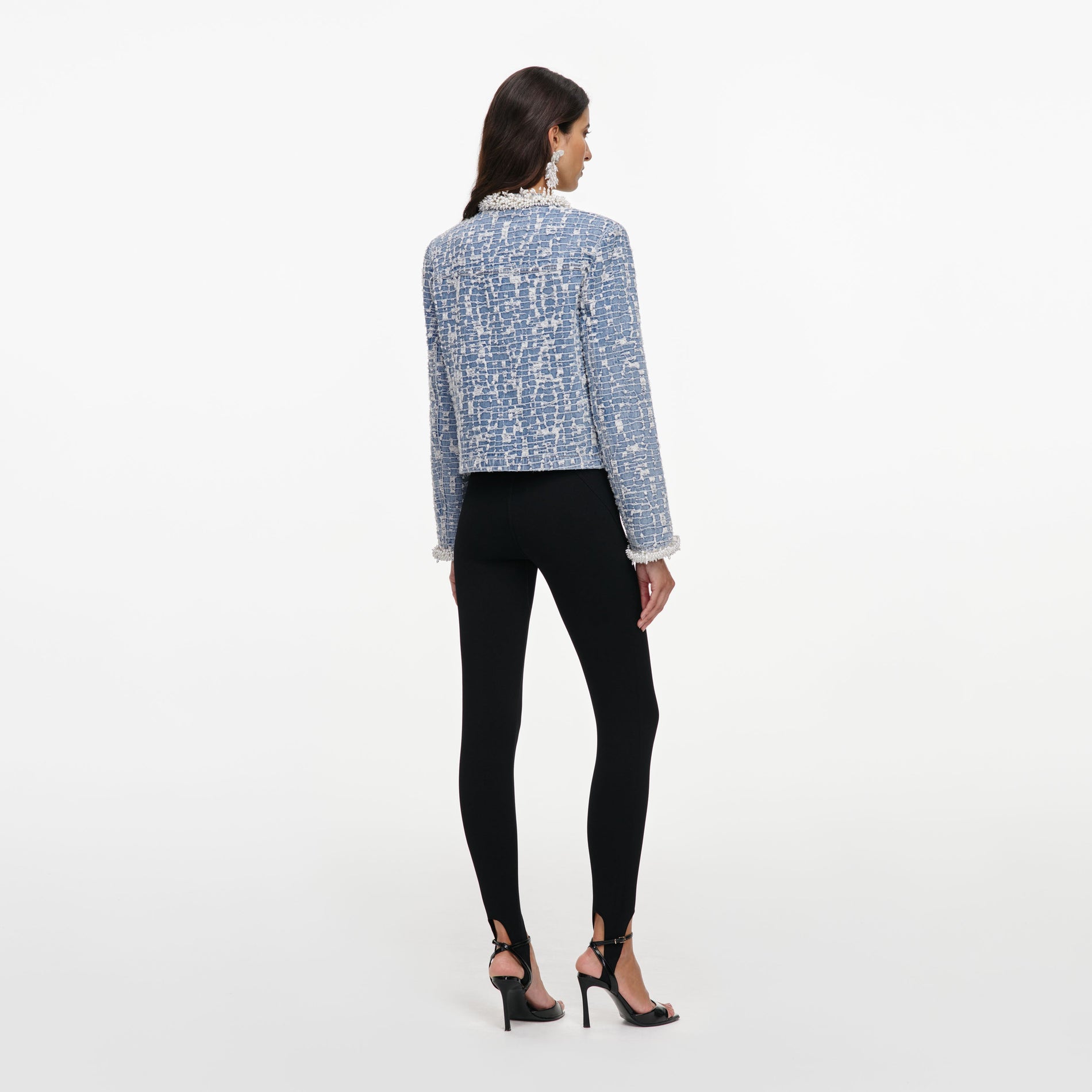 Blue Textured Denim Jacket