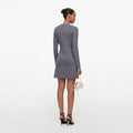 Grey Lace Flower Knit Mini Dress