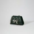 Green Quilted Shoulder Mini Bow Bag