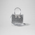 Silver Croc Mini Tote Bow Bag
