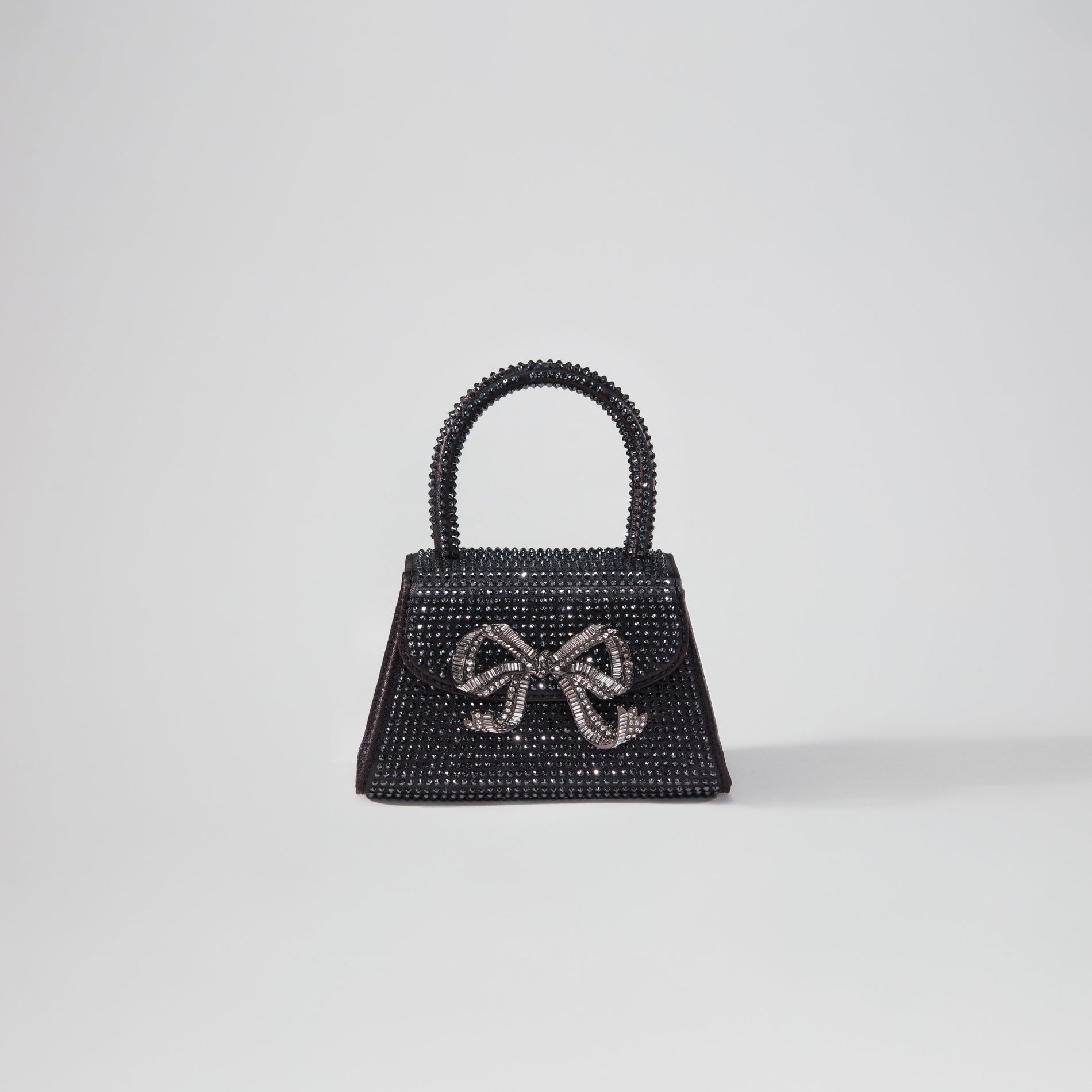 Black Rhinestone Micro Bow Bag