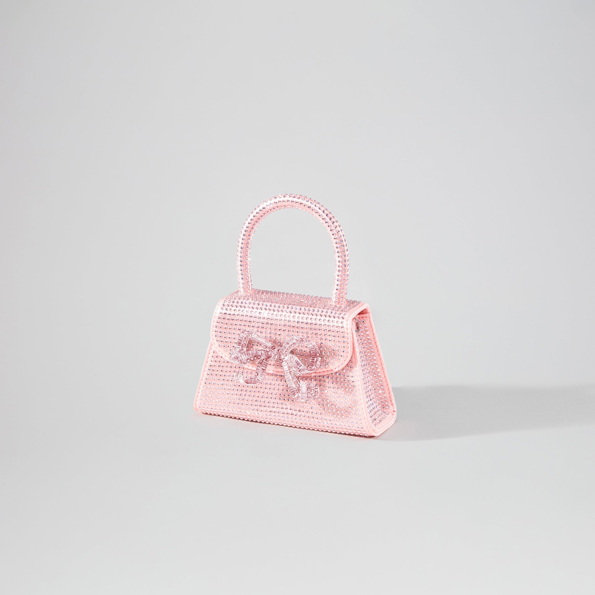 Pink Rhinestone Micro Bow Bag