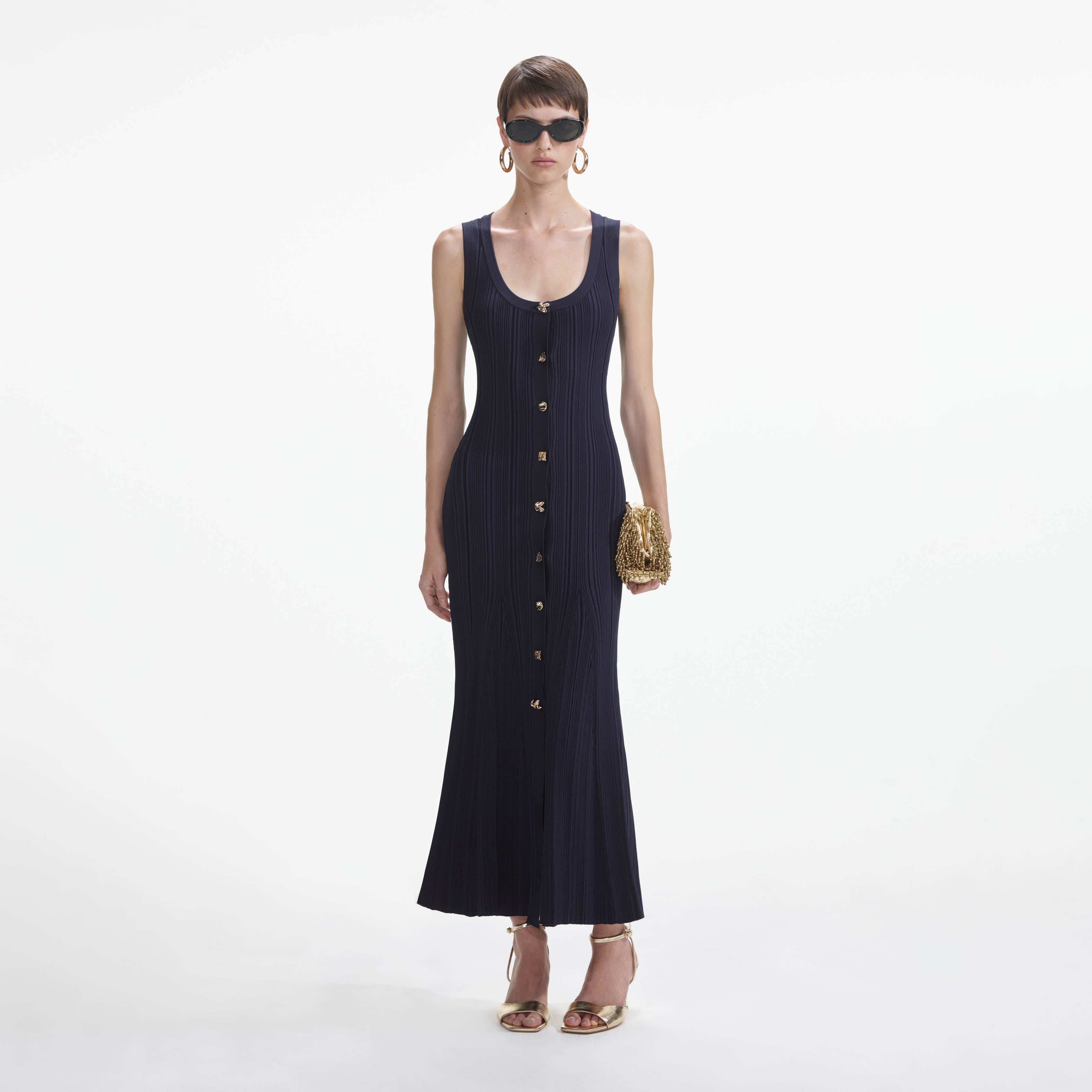 Something navy easy knit midi dress shops