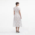 White Floral Lace Midi Dress
