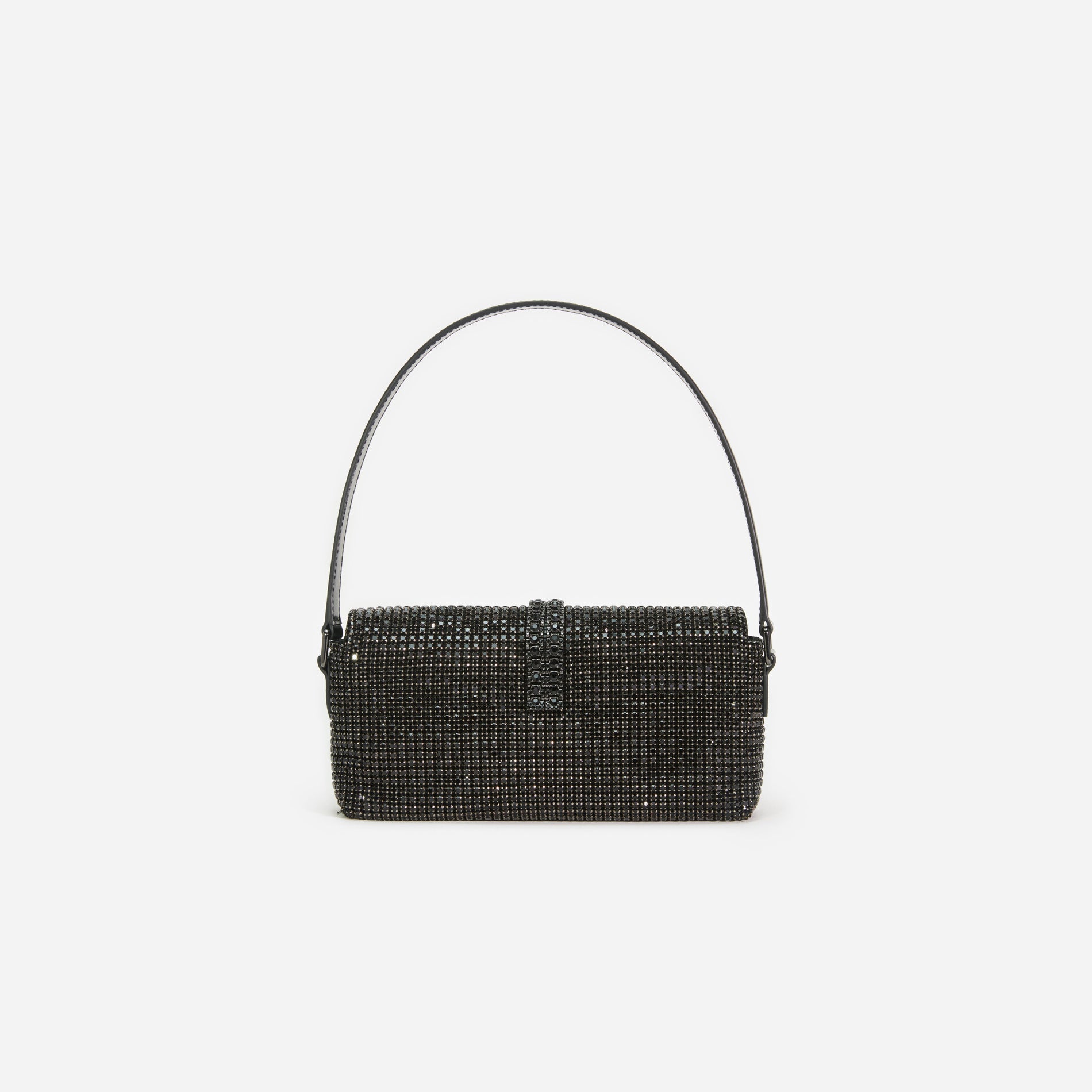 Black Rhinestone Chainmail Shoulder Bag