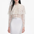 White Lace Cape Maxi Dress