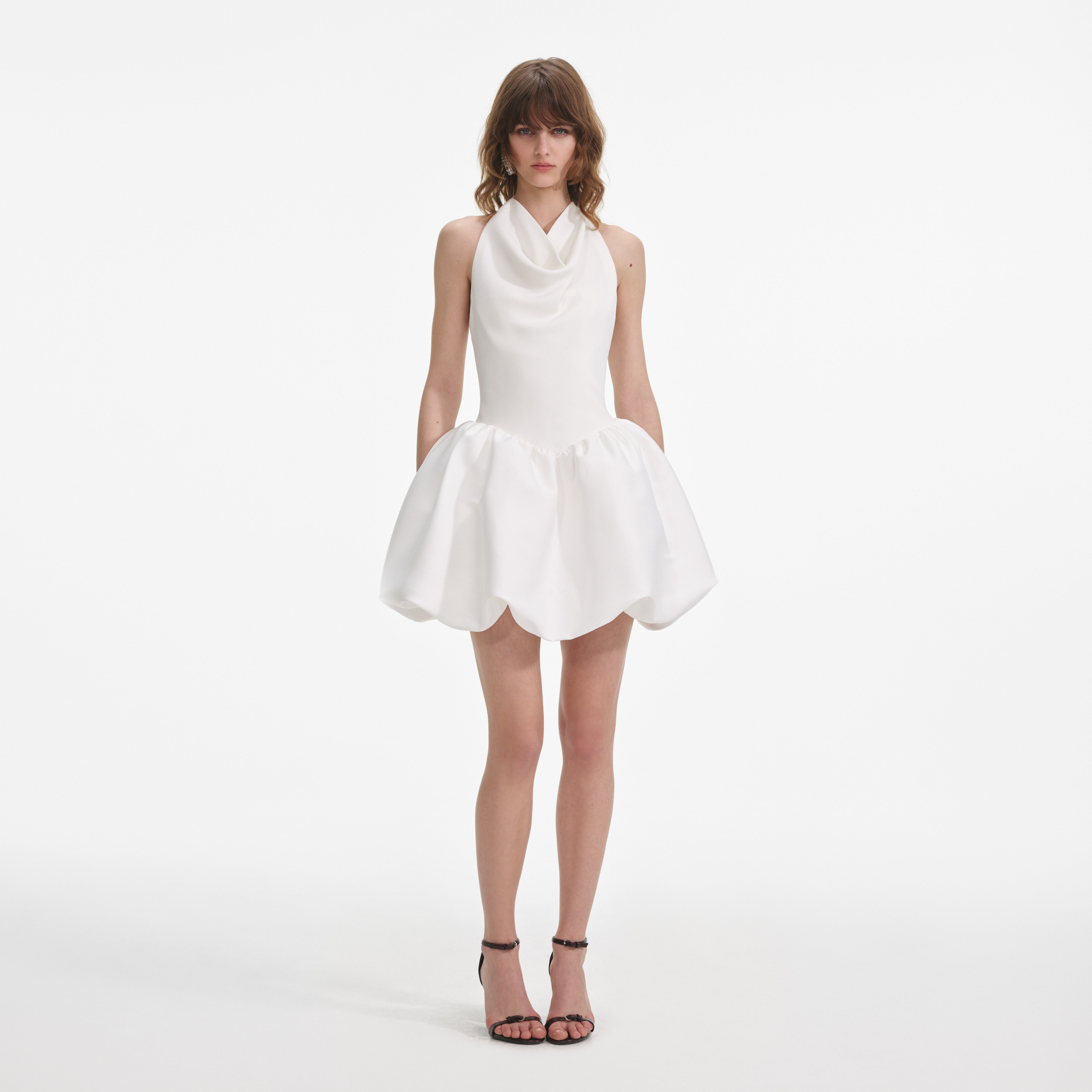 Self-Portrait - White Halter Neck Mini Dress - US 0 Self-Portrait - White Halter Neck Mini Dress - US 0