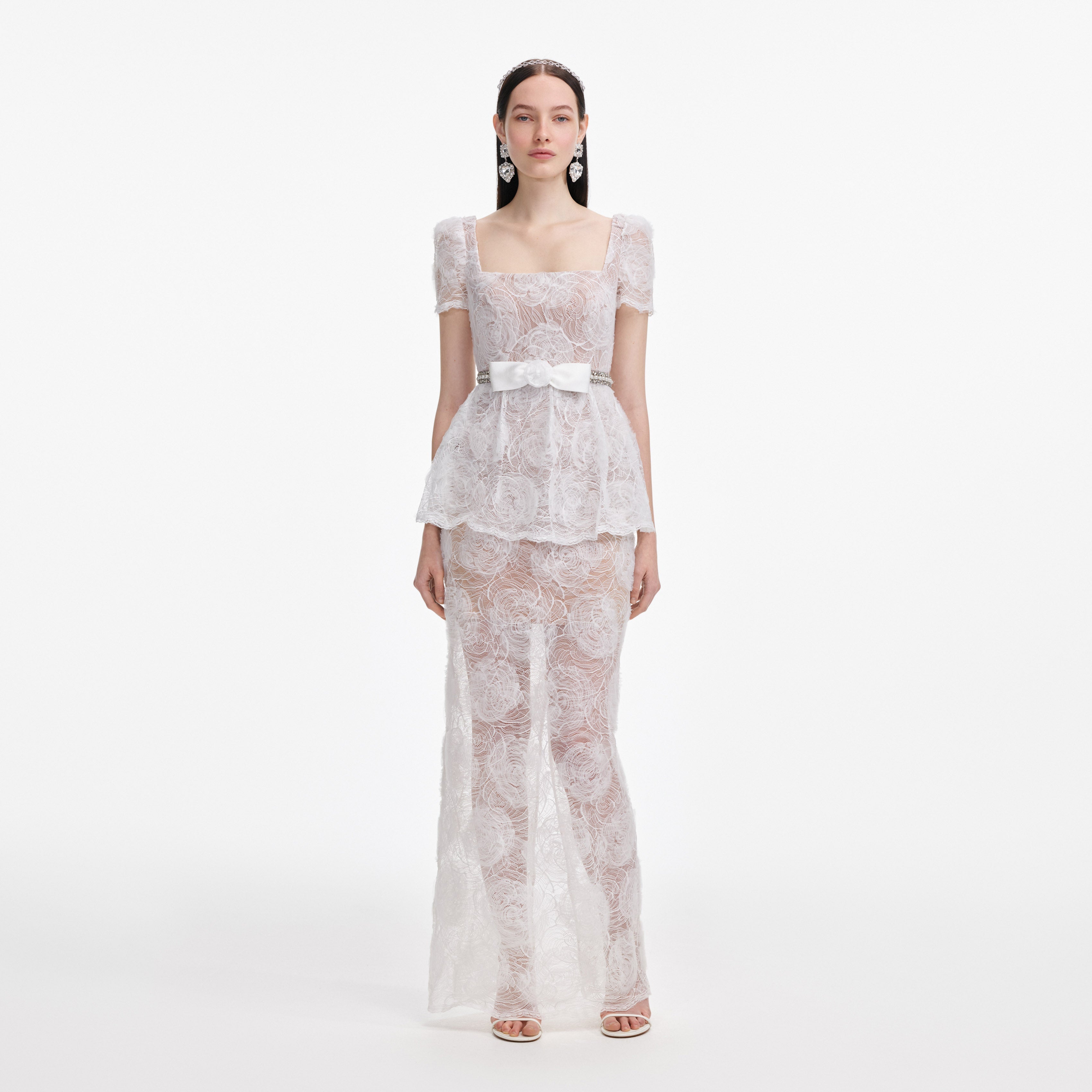White Tulle Lace Maxi Dress White Tulle Lace Maxi Dress