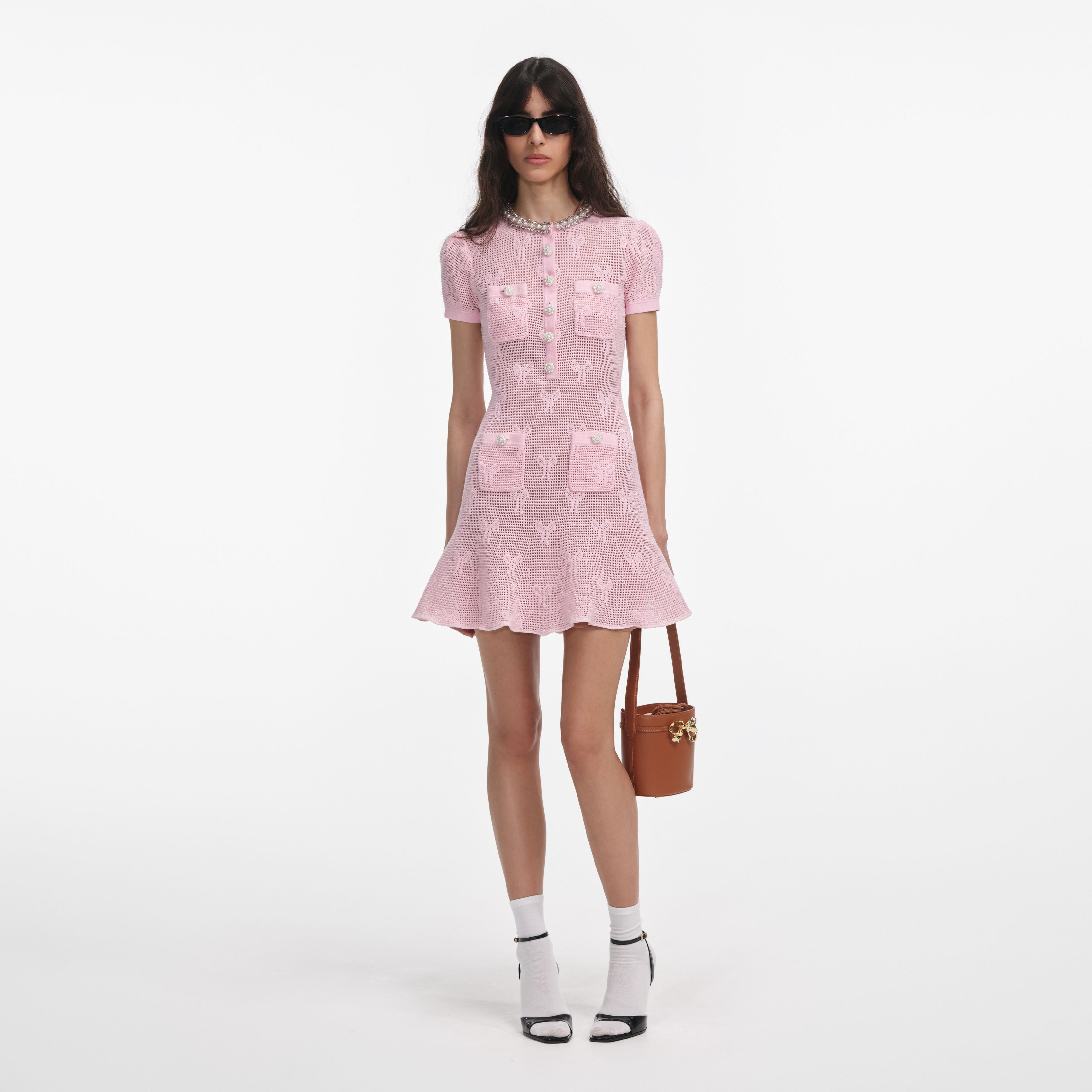 Self-Portrait - Pink Cotton Dress L Self-Portrait - Pink Cotton Dress L