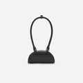 Black Leather Mini Shoulder Bag With Charm