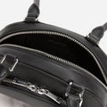 Black Leather Mini Shoulder Bag With Charm