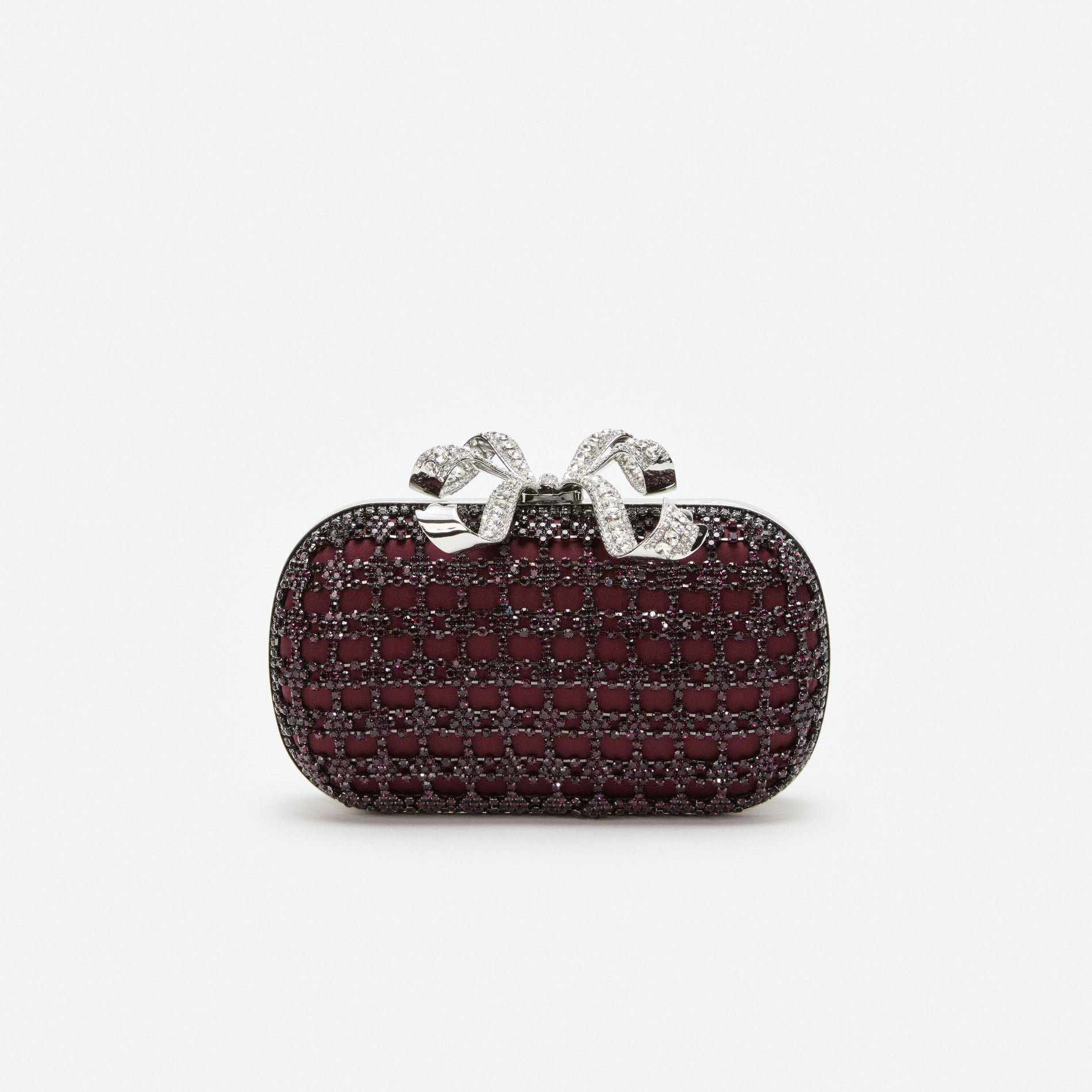 Burgundy Chainmail Clutch Bag