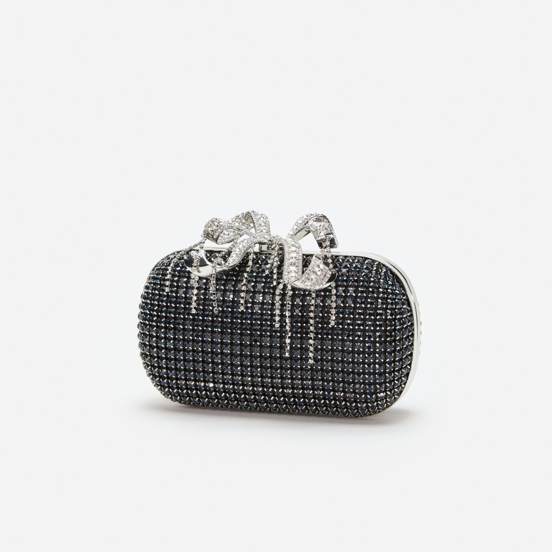 Navy Chainmail Clutch Bag