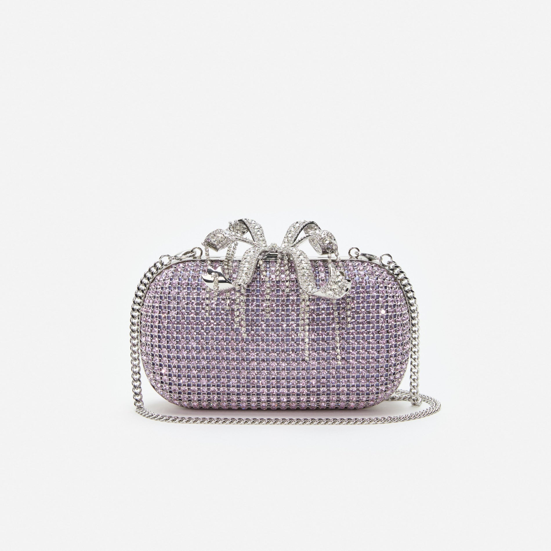 Lilac Chainmail Clutch Bag