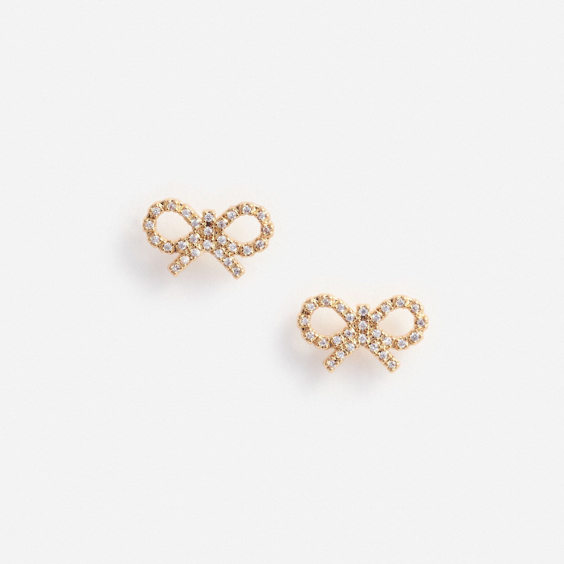 Micro Gold Bow Earrings