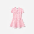 Pink Bow Crochet Knit Dress