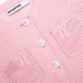 Pink Bow Crochet Knit Dress