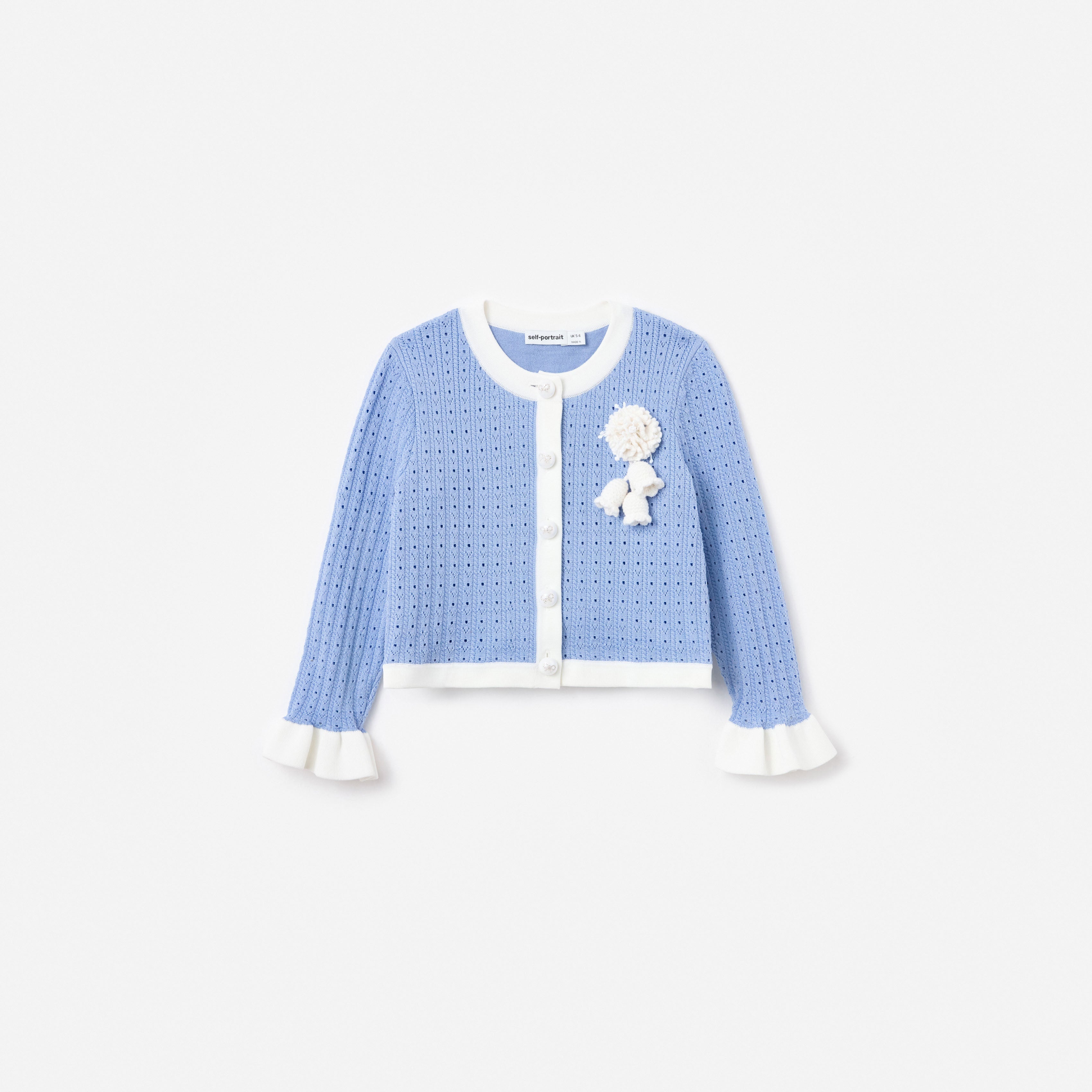 Blue Pointelle Cardigan