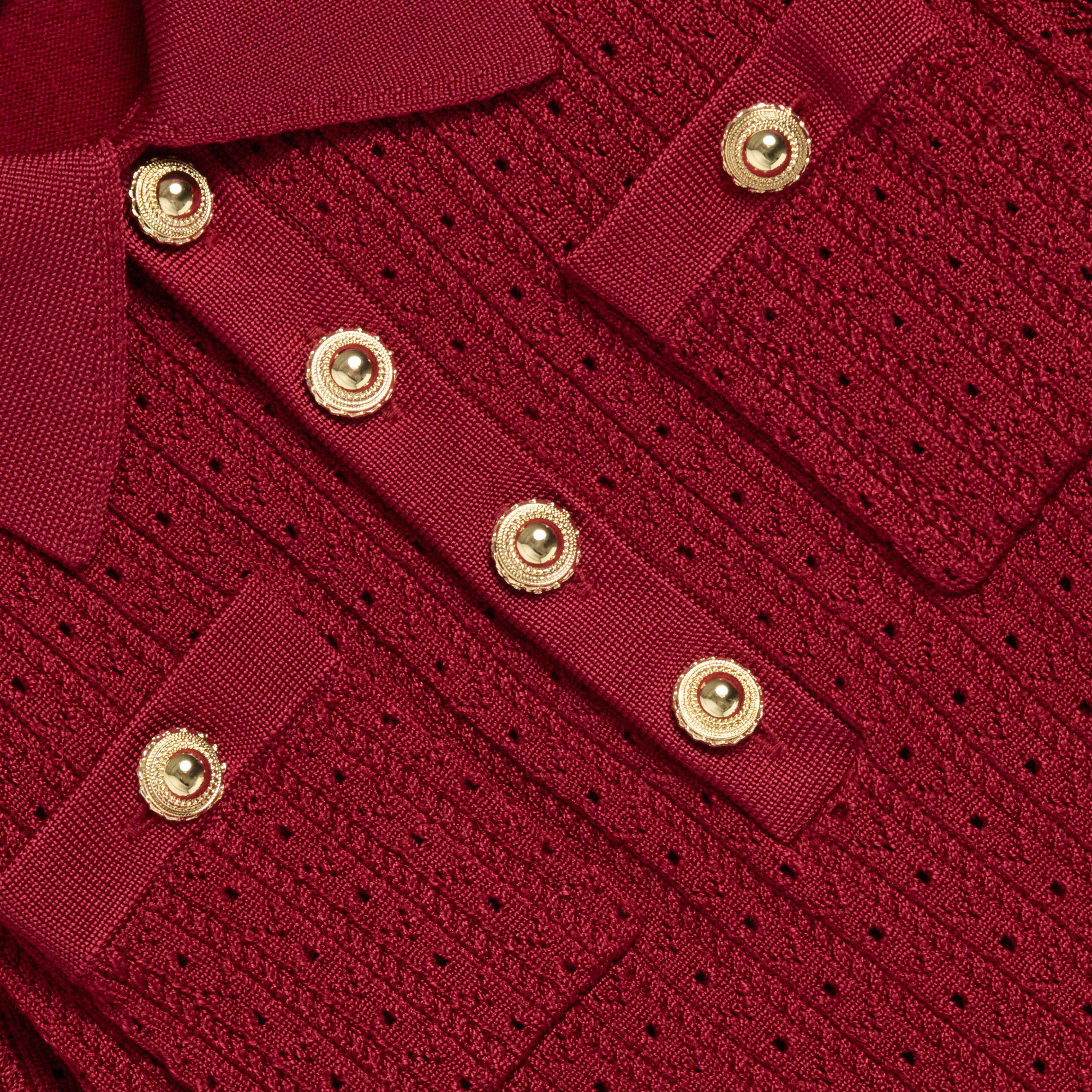 Burgundy Pointelle Knit Dress
