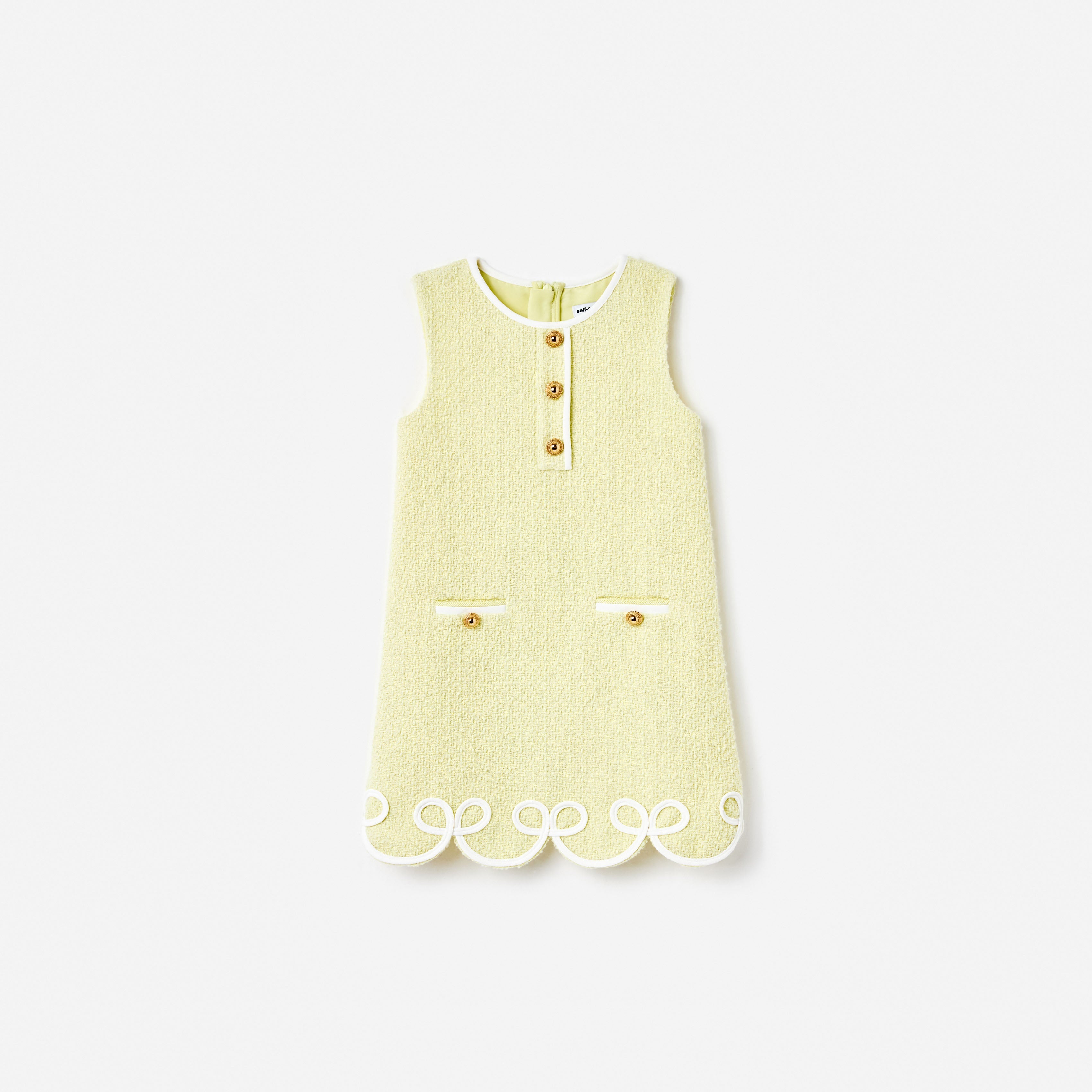 self portrait yellow boucle mini dress SELF PORTRAIT YELLOW BOUCLE DIAMANTE MINI DRESS (H10)