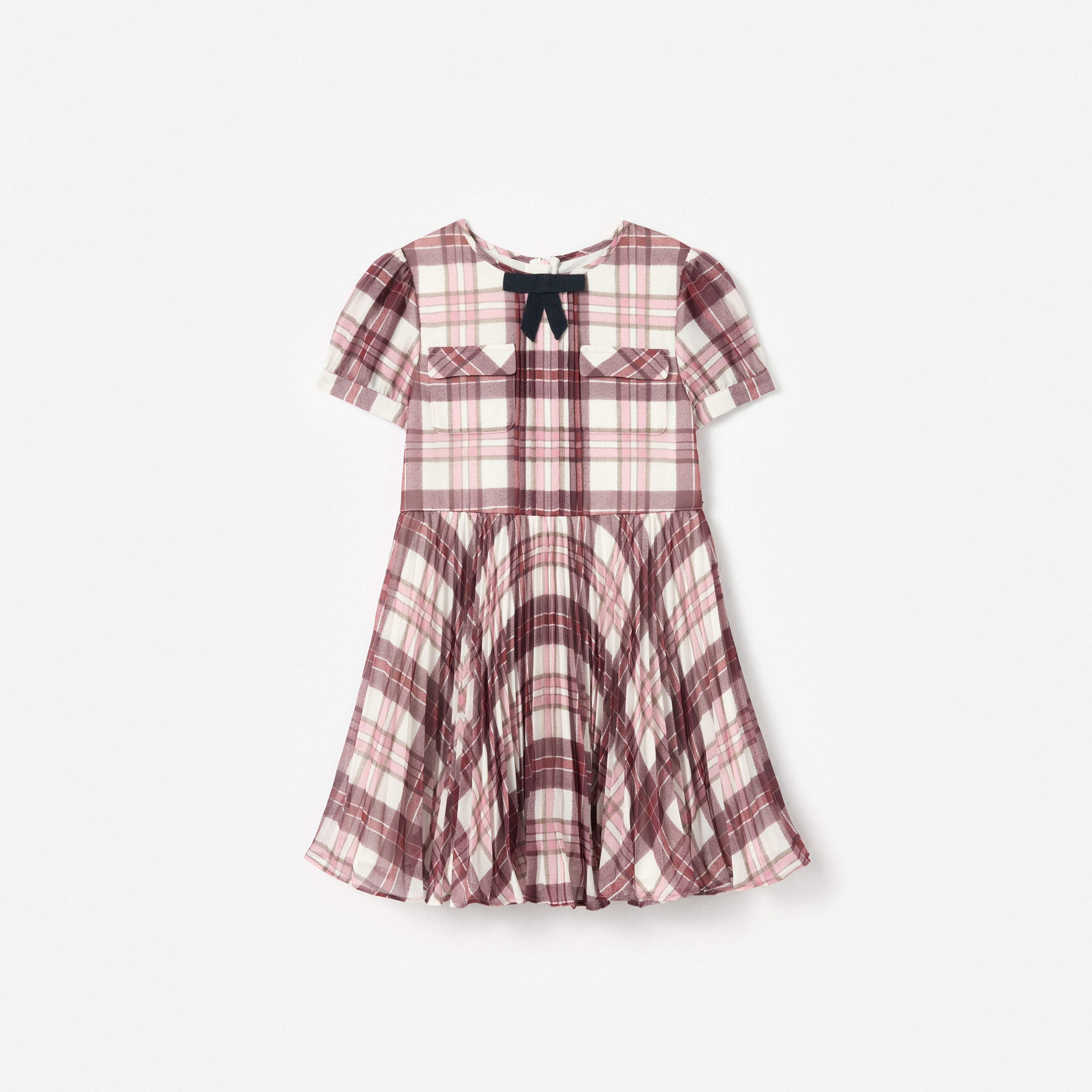 burgundy check dress Wednesday's Girl Grid Check Collar Detail Mini Dress in burgundy-Red